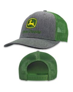 Szaro-zielona czapka John Deere z siatką