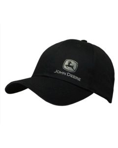 Czarna czapka John Deere z naszywką