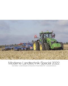 Kalendarz ścienny John Deere na 2022 rok - nowoczesny sprzęt rolniczy.