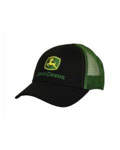 Dziecięca czapka John Deere z daszkiem z siatką z tyłu.