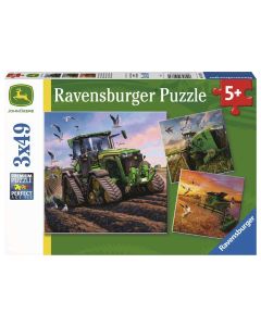 Puzzle John Deere w akcji 3x49 el. Ravensburger – puzzle dla dzieci 5+