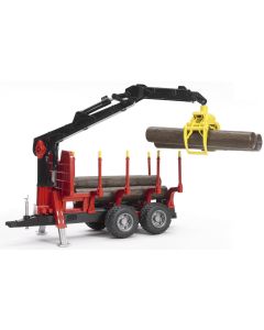 Przyczepa do przewozu drewna z dźwigiem załadowczym