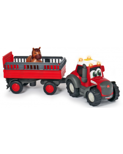 Happy Massey Ferguson - traktor z przyczepą do przewozu zwierząt Dickie Toys 203815005