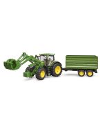 John Deere 7R 350 z ładowaczem i przyczepą Bruder 1:16