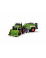 Zestaw Fendt Micro Farmer - traktor z przednim ładowaczem oraz prasa - od Dickie Toys