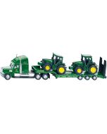 Ciężarówka z dwoma ciągnikami John Deere Siku 1:87 1837