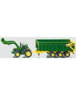 Ciągnik John Deere z ładowaczem i przyczepą Siku 1:87 1843