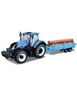 New Holland T7.315 z przyczepą leśną Bburago 1:32 BU44068