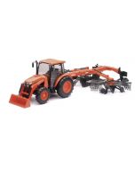 Traktora Kubota M5-111 ze zgrabiarką w skali 1:18 od renomowanej firmy NewRay!
