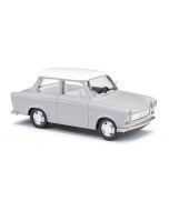 Trabant P601 srebrnoszary z białym dachem Busch 53109 1:87