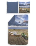 Pościel Claas Lexion, widok na pole i maszyny - bawełna