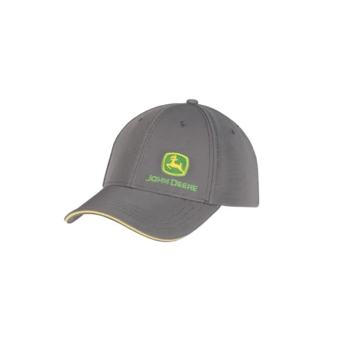 Czapka John Deere z daszkiem, logo, szara antracytowa